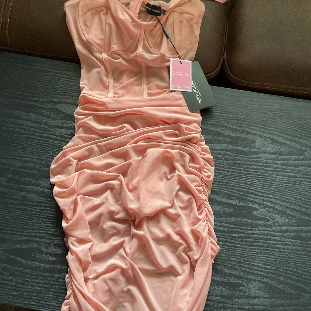 PrettyLittleThing Pink Midi Dress